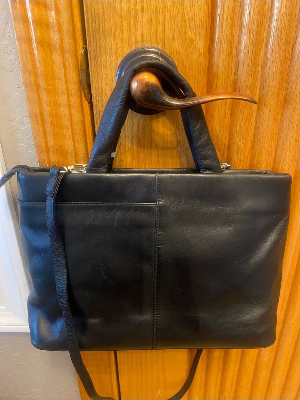 RADLEY London Black Leather Long Strap Top Handle Handbag, Radley Leather Bag - Picture 5 of 12